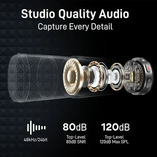Maono WAVE T5 Dual Wireless Lavalier Microphone System for Camera | iPhone | and Android