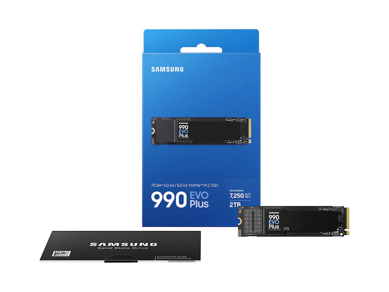 Samsung 990 EVO Plus 2TB NVMe PCIe Gen 5.0 M.2 SSD | Up to 7 | 250 MB/s Read | 6 | 300 MB/s Write | Intelligent TurboWrite 2.0 | HMB Technology