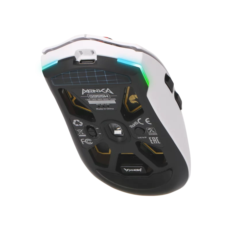 Monka Guru G995W Wireless Gaming Mouse | 58 g Ultra-Light | Tri-Mode (2.4G/Bluetooth/USB-C) | PAW3395 Sensor | 26 | 000 DPI | Kailh GM 8.0 Switches
