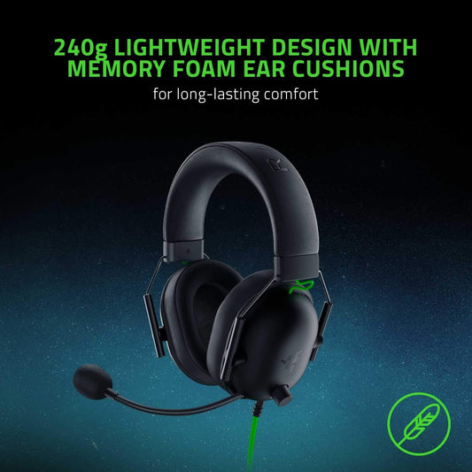 Razer BlackShark V2 X Gaming Headset: 7.1 Surround Sound | 50mm Drivers | Memory Foam Cushion | For PS4 | PS5 | PC (Stereo Only) Switch | 3.5mm Audio Jack