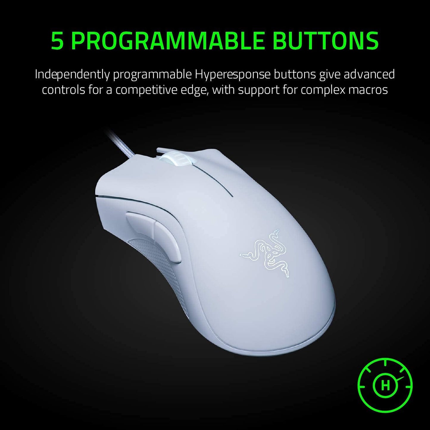 Razer DeathAdder Essential Gaming Mouse: 6400 DPI Optical Sensor | 5 Programmable Buttons | Mechanical Switches | Rubber Side Grips