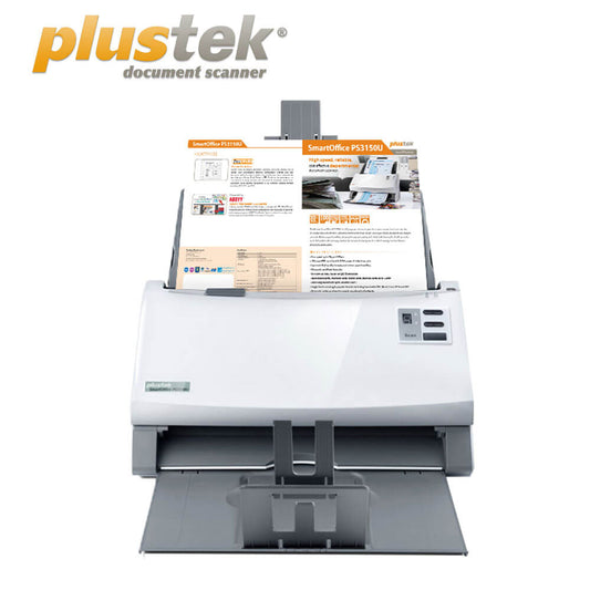 Plustek SmartOffice PS3150U Duplex Color Document Scanner | 600 dpi | 50ppm/100ipm | 100-Sheet ADF | Multi-Feed Detection | USB 2.0 | Windows & macOS Compatible