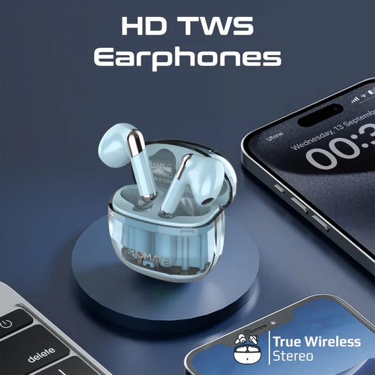 Promate High Definition Transparent TWS Earbuds with IntelliTouch