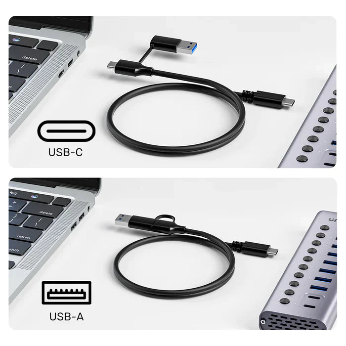 UNITEK 10-in-1 USB Hub with Individual Switches | Multi-Port USB Expansion with On/Off Control for Each Port | USB-A Connectivity | LED Indicators