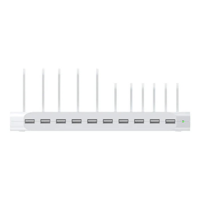 UNITEK 10-Port USB Charging Station | 60W Smart Charging Hub | 2.4A Fast Charge | Desktop Organizer for Multiple Devices