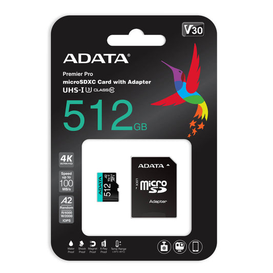 ADATA Premier Pro Memory Card SD 6.0 with Adapter | 512GB | microSDXC UHS-I