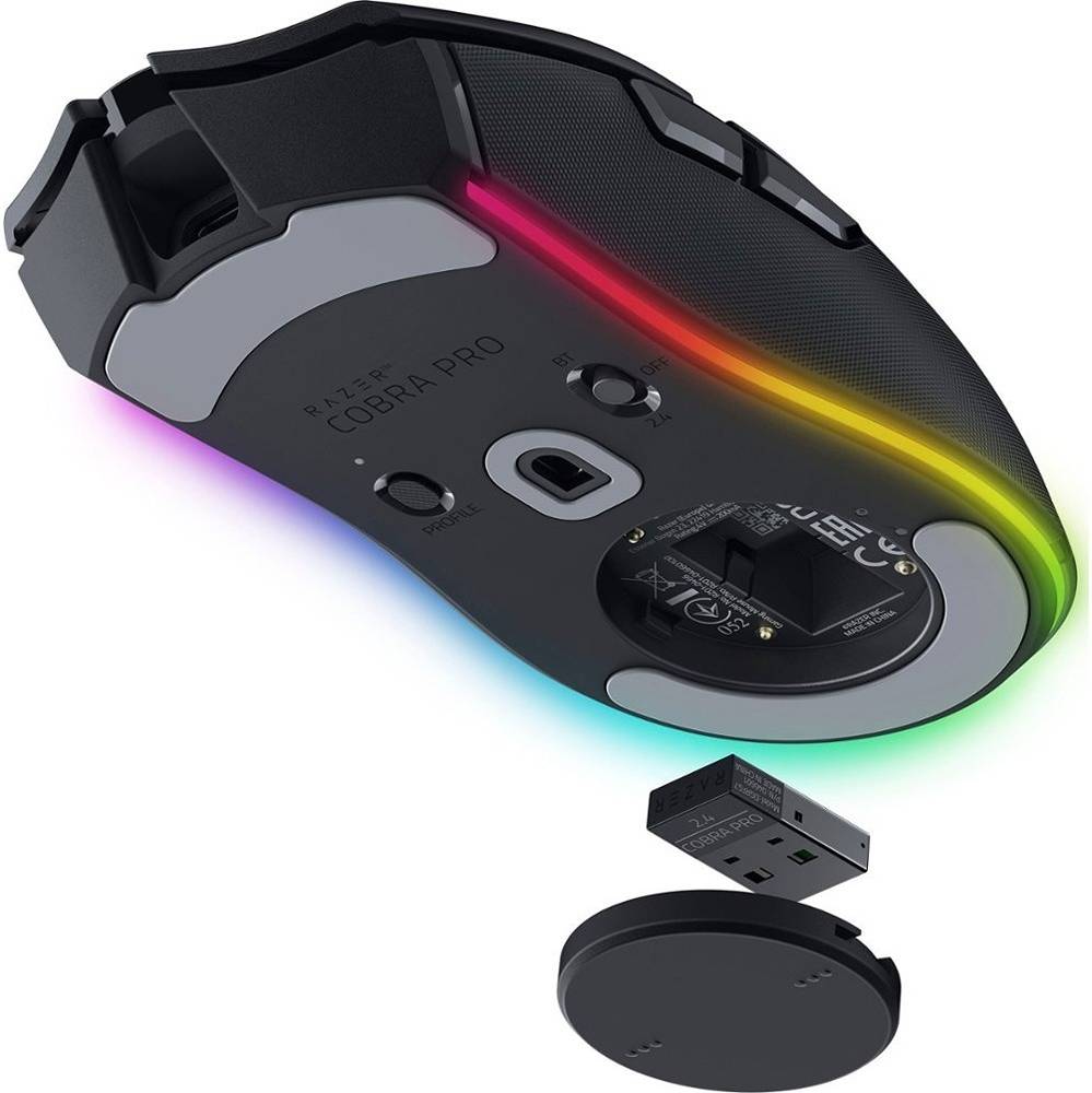 Razer Cobra Pro Wireless Gaming Mouse | Razer Chroma RGB | Focus Pro 30K Optical Sensor | Up to 30000 DPI | 8 Programmable Buttons | Speedflex Cable USB Type C | Black