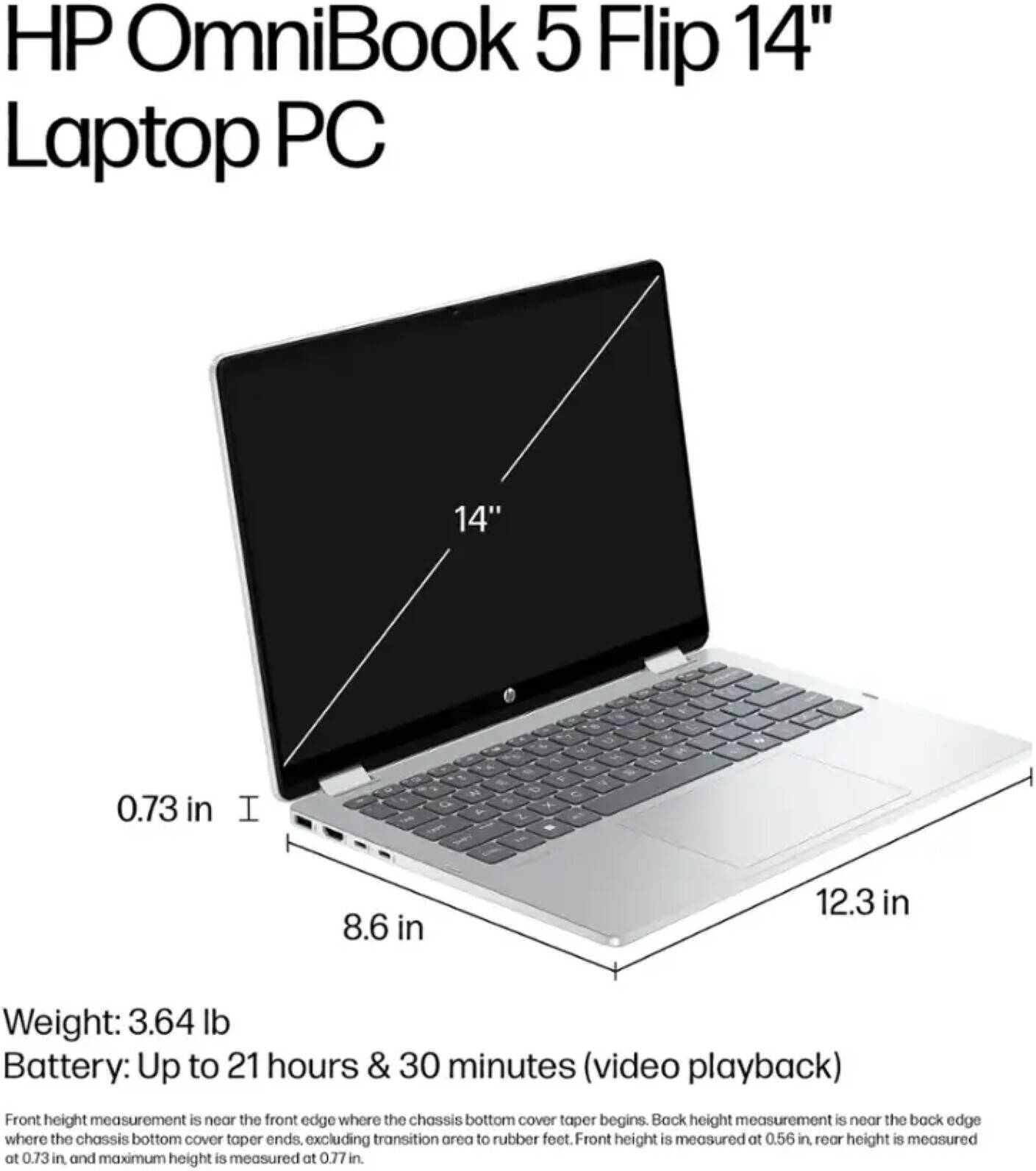 HP OmniBook 5 Flip 2-in-1 Laptop 14" 2K IPS Touchscreen Intel Core 7 150U - 16GB RAM - 512GB SSD - Shared - WIN 11 HOME