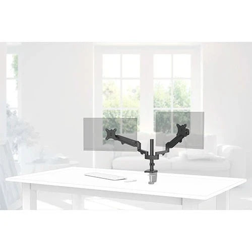 Hama Height‑Adjustable Gas Spring Monitor Holder | Swivel & Tilt Full‑Motion Desk Mount for 13″ | 32″ Screens | VESA 75×75/100×100 | Cable Management & Ergonomic Design