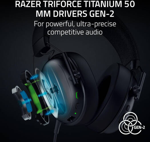 Razer BlackShark V3 Wireless Gaming Headset | TriForce 50mm Drivers | THX Spatial Audio | HyperClear Mic | 70H Battery | Lightweight Esports Design | Multi-Platform Compatible (PC/PS5/Xbox/Mobile)