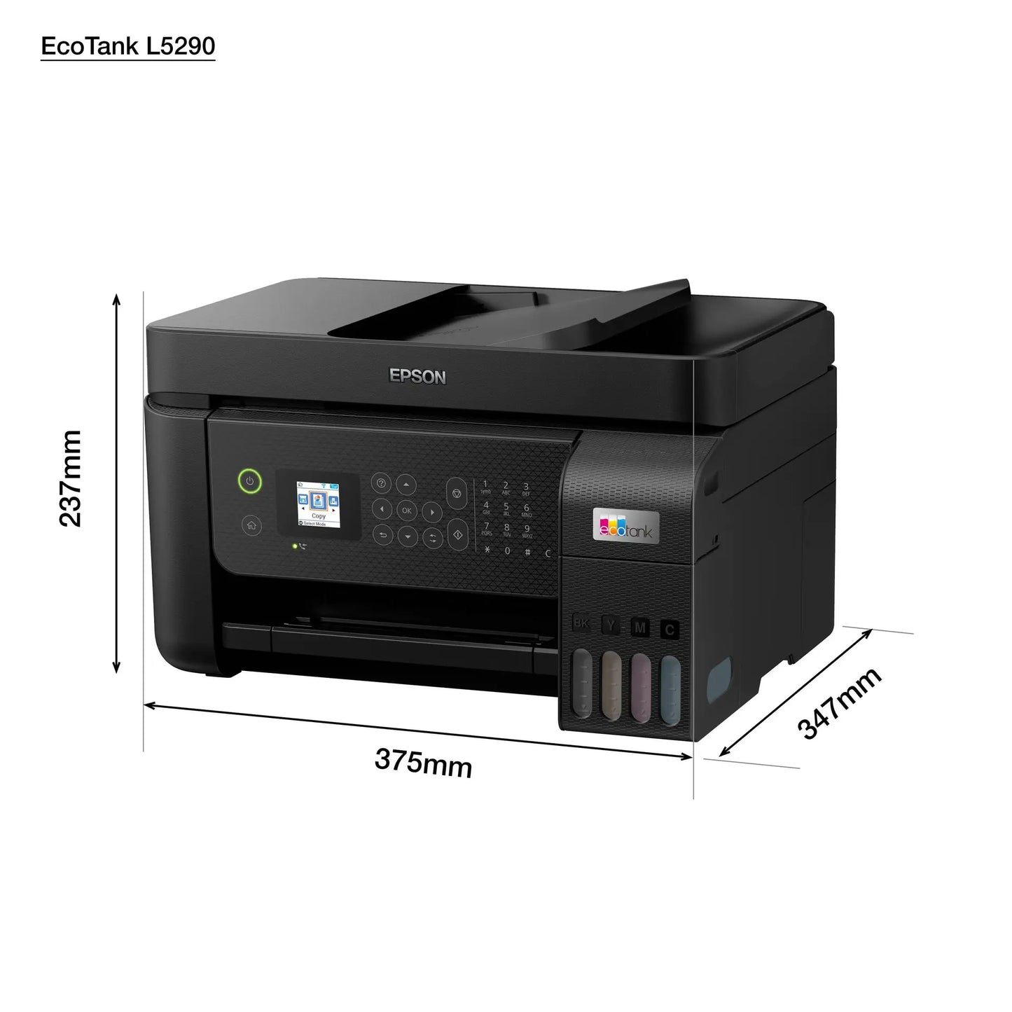 Epson EcoTank L5290 A4 All-in-One Ink Tank Printer | Print | Scan | Copy & Fax | Wi-Fi | Wireless Connectivity | Auto Document Feeder | Ultra-Low Cost Cartridge-Free System with High Page Yield
