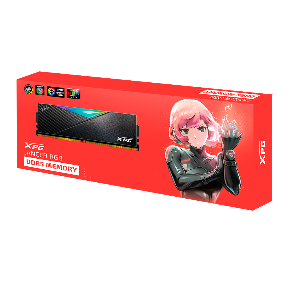 XPG Lancer RGB DDR5 6400MHz 32GB CL32 UDIMM 288-Pins Desktop SDRAM DDR5 Single Channel RAM