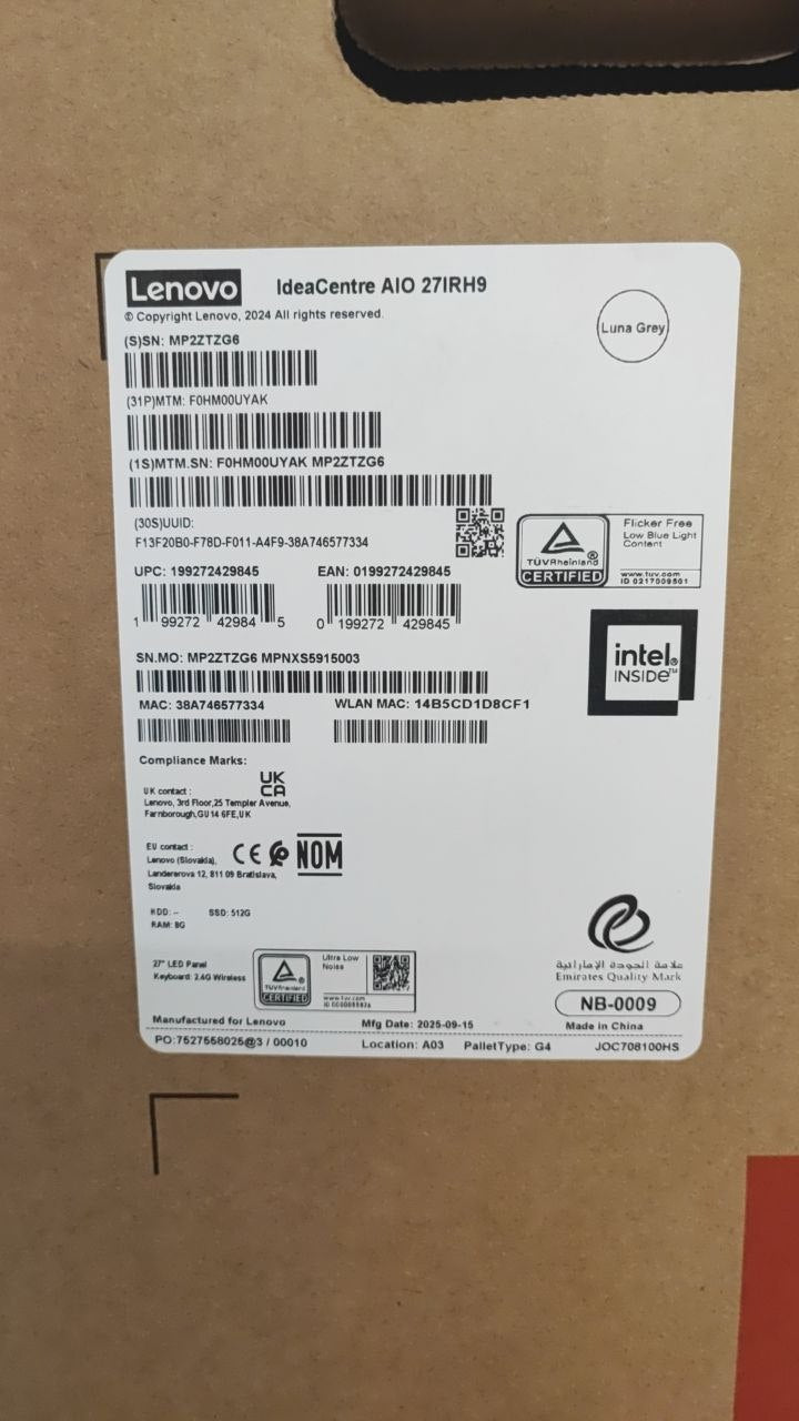 All in One Lenovo IdeaCentre 27IRH9 | (UYAK) Intel Core i7-13620H | RAM 8GB | SSD 512GB | Intel UHD Graphics | 27 FHD IPS | Black