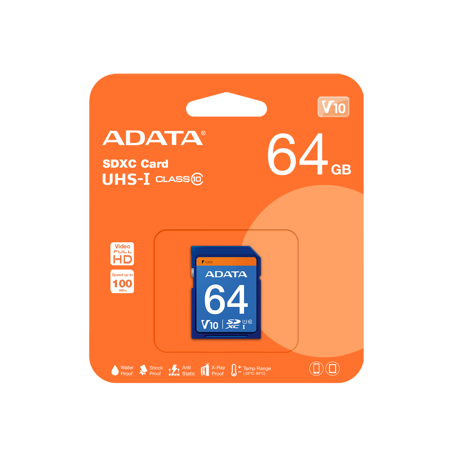ADATA Premier SDXC/SDHC UHS-I Class10 Memory Card | up to 100 MB/s Read | V10 | 64 GB