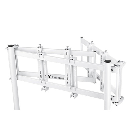 Thermaltake Triple Racing Monitor Stand | Steel Frame | Up to Three 32″ Displays | VESA Mount | Height Adjustable (920 | 970 mm) | Folds Backward