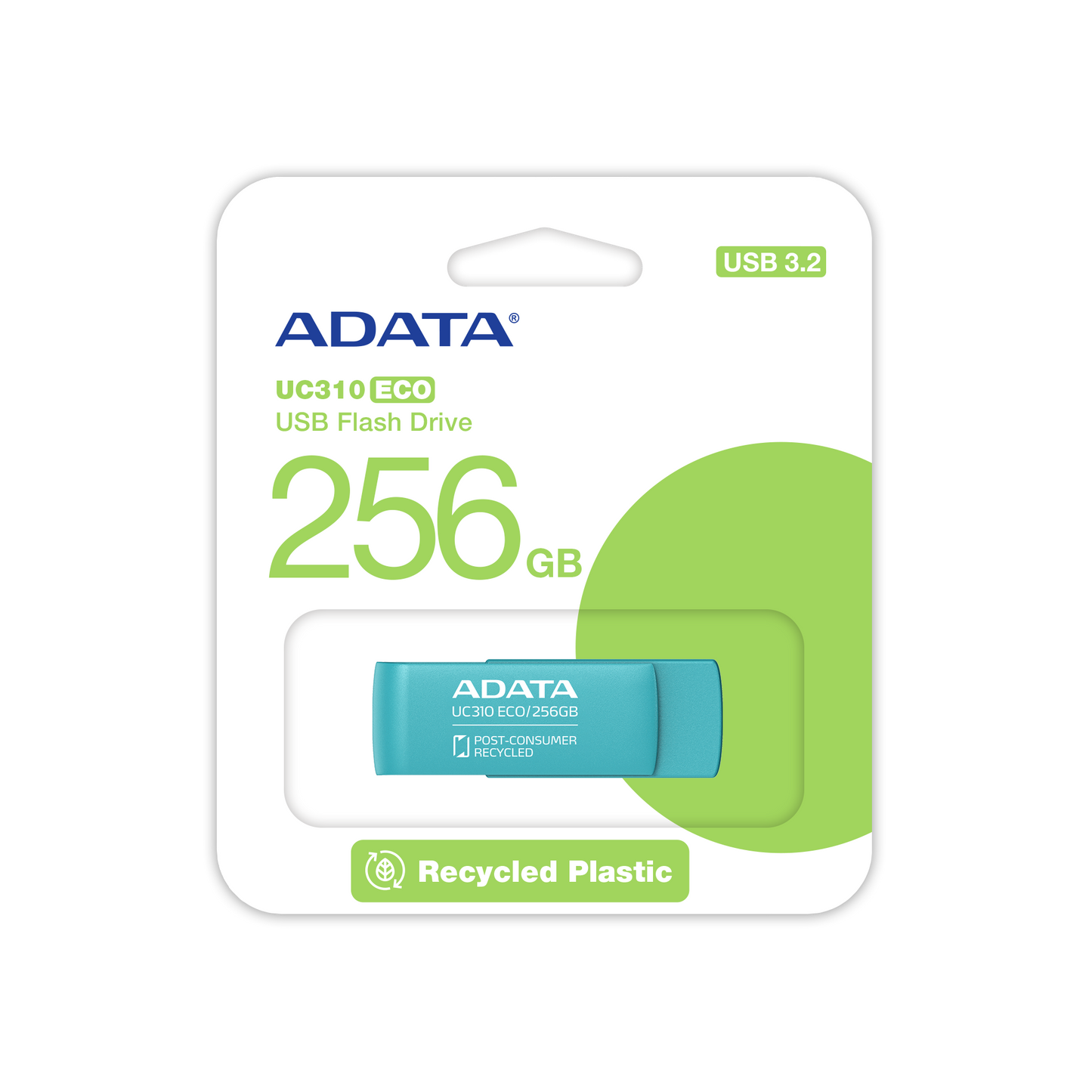 ADATA UC310 Eco USB 3.2 Gen1 Flash Drive 35% Recycled Plastic Eco-Friendly | 256GB
