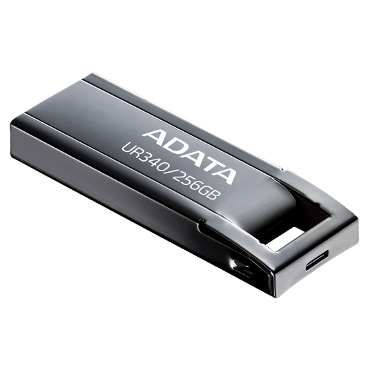 ADATA UR340 USB 3.2 Flash Drive Waterproof Dustproof Capless Glossy Black Nickel | 256GB