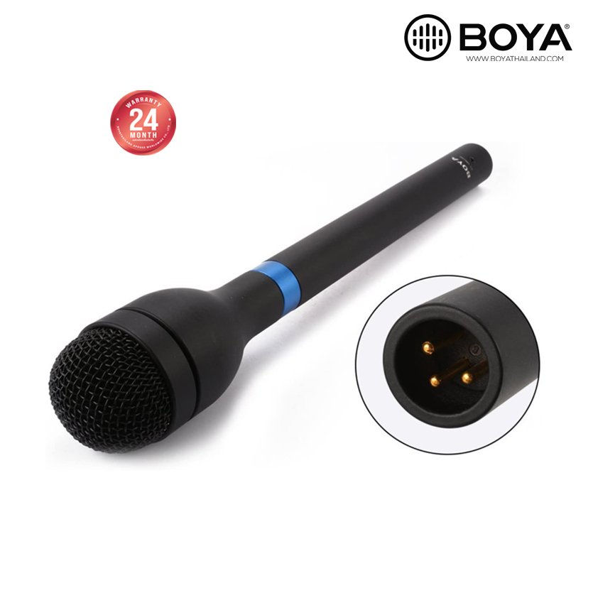 BOYA BY‑HM100 15.6" Long-Handle Omnidirectional Dynamic Handheld Microphone | XLR | 70 | 15 kHz | Durable Aluminum Body | Interview & ENG Use