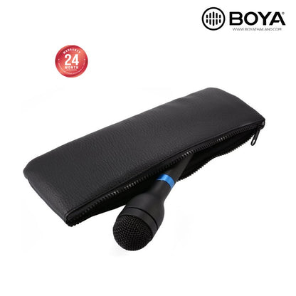 BOYA BY‑HM100 15.6" Long-Handle Omnidirectional Dynamic Handheld Microphone | XLR | 70 | 15 kHz | Durable Aluminum Body | Interview & ENG Use