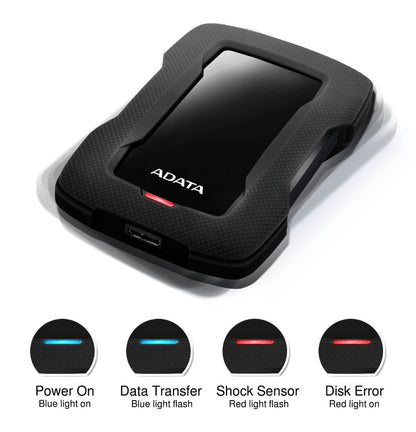 ADATA HD330 External Hard Drive USB 3.2 Durable Shockproof Silicone Protective Rugged Design | 1TB