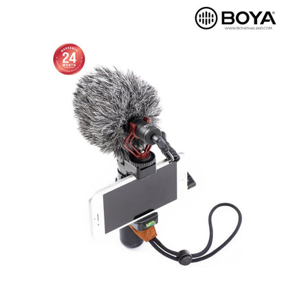 BOYA BY-BM3031 Super‑Cardioid On‑Camera Shotgun Microphone | 3‑Position Gain | 80 Hz High‑Pass Filter | Headphone Jack | Shockmount