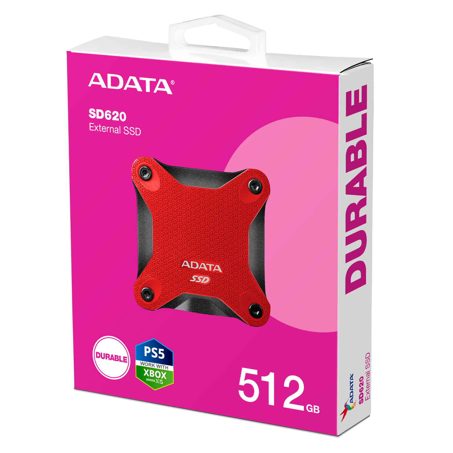 ADATA SD620 External SSD USB 3.2 Gen2 MIL-STD 1.22m Drop Rugged Design - 2TB