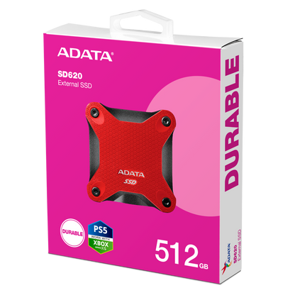 ADATA SD620 External SSD USB 3.2 Gen2 MIL-STD 1.22m Drop Rugged Design - 2TB