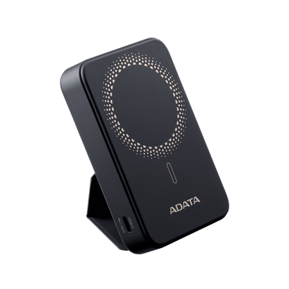ADATA R100 10 | 000 mAh Magnetic Power Bank | Qi 15 W Wireless | 20 W PD/QC USB‑C | Dual-Device Ports | Fold-Out Stand | Pass‑Through Charging