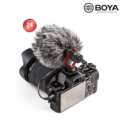 BOYA BY-BM3031 Super‑Cardioid On‑Camera Shotgun Microphone | 3‑Position Gain | 80 Hz High‑Pass Filter | Headphone Jack | Shockmount
