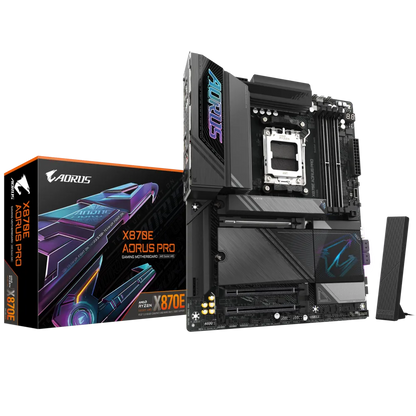 GIGABYTE X870E AORUS PRO ATX Motherboard | AMD AM5 | DDR5 | PCIe 5.0 | Quad M.2 | USB4 | Wi-Fi 7 | 2.5GbE LAN | EZ-Latch | Smart Fan 6