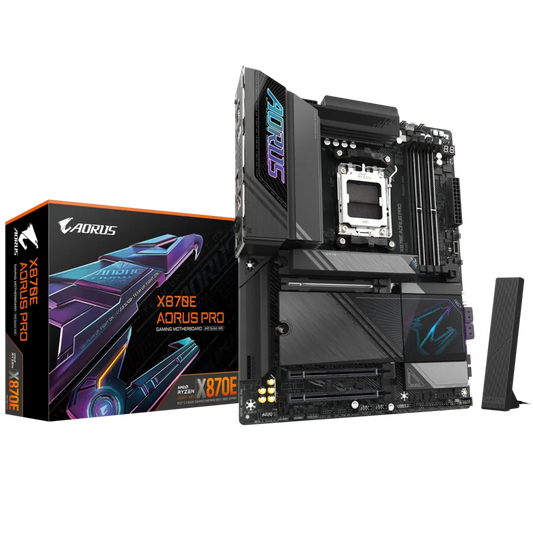 GIGABYTE X870E AORUS PRO ATX Motherboard | AMD AM5 | DDR5 | PCIe 5.0 | Quad M.2 | USB4 | Wi-Fi 7 | 2.5GbE LAN | EZ-Latch | Smart Fan 6