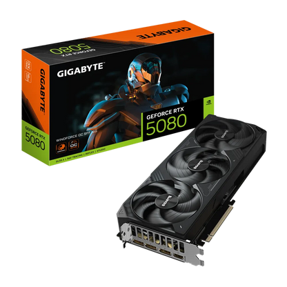 Gigabyte GeForce RTX 5080 WINDFORCE OC SFF 16 GB | Blackwell GPU | 2 | 670 MHz Boost | 16 GB GDDR7 | PCIe 5.0 | Triple fans | SFF-Ready