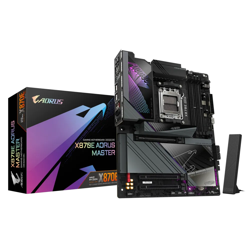 GIGABYTE X870E AORUS MASTER | AM5 | DDR5 OC 8600MT/s | PCIe 5.0 | USB4 | Wi-Fi 7 | 5GbE LAN | M.2 Thermal Guard XL