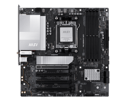 MSI PRO B850M-P WIFI Micro-ATX Motherboard | AM5 | DDR5‑8200+ OC | PCIe 5.0 x16 | 3× M.2 (1× Gen5) | 5 GbE LAN | Wi‑Fi 7 | USB4 | HDMI 2.1