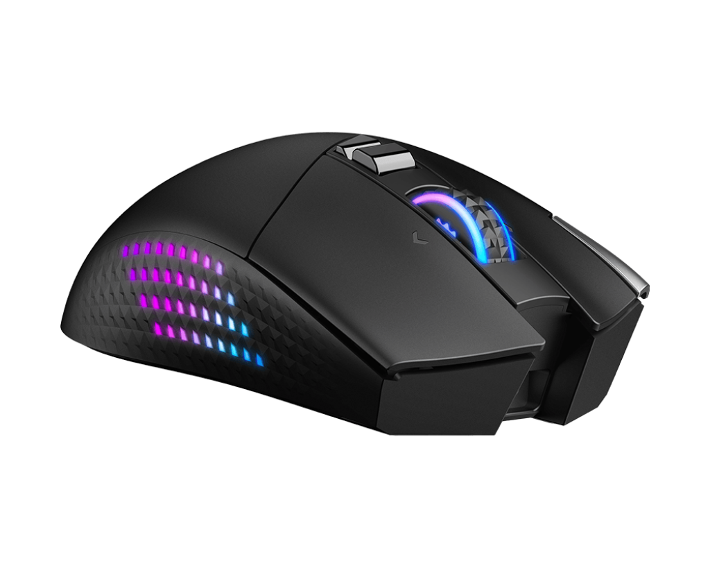 MSI VERSA PRO Wireless Gaming Mouse | Tri-Mode Connectivity (2.4G / Bluetooth / USB) | 26000 DPI Optical Sensor | 1000Hz Polling Rate | RGB Lighting | 15 Programmable Buttons | Ergonomic Design