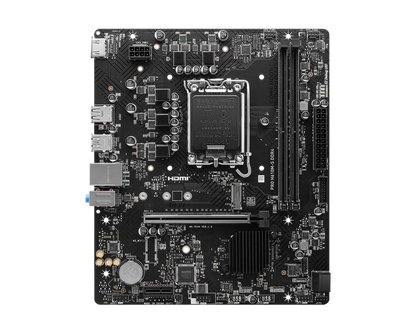 MSI PRO H610M‑S DDR4 Micro‑ATX Motherboard | Intel H610 | LGA 1700 | DDR4‑3200 | PCIe 4.0 x16 | Gen3 M.2 | HDMI 4K | Realtek 1 Gb LAN | ALC897 Audio