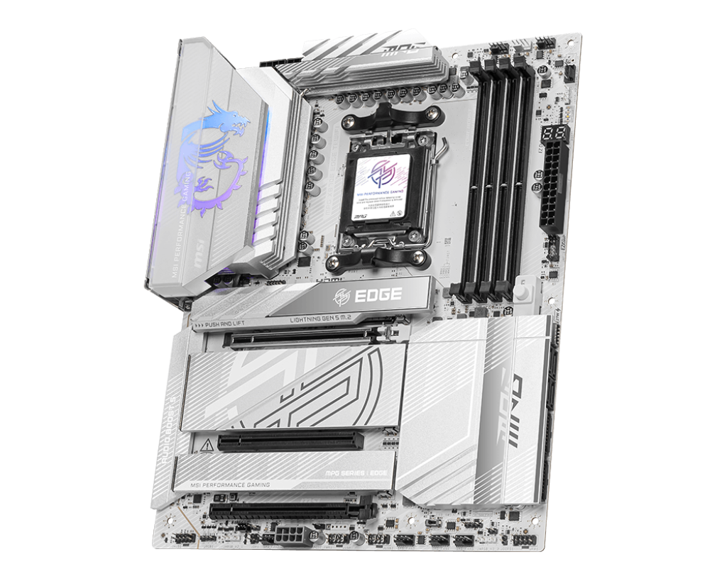 MSI MPG X870E EDGE TI WIFI ATX Motherboard | AM5 | AMD X870E | DDR5‑8400+ OC | PCIe 5.0 x16 | 4× M.2 Gen5 | Wi‑Fi 7 | 5G LAN | USB4 40 Gbps | Realtek ALC4080