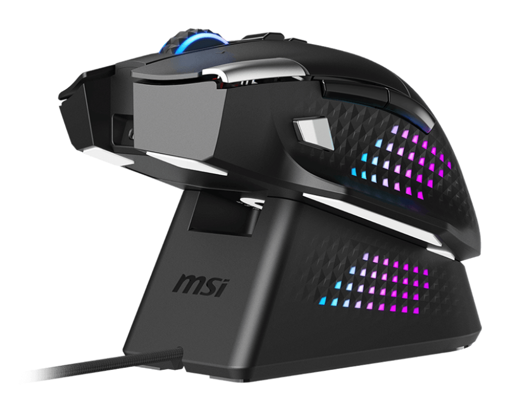 MSI VERSA PRO Wireless Gaming Mouse + Mouse Dock Pro | Tri-Mode Connectivity (2.4G / Bluetooth / USB) | 26000 DPI Optical Sensor | 1000Hz Polling Rate | RGB Lighting | Rechargeable Dock | Ergonomic Design