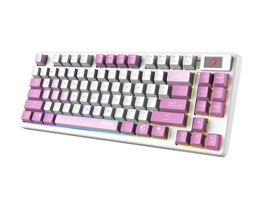 MSI FORGE GK600 TKL Wireless Violet Mechanical Gaming Keyboard | Tri-Mode (2.4 GHz / Bluetooth / USB) | Hot-Swappable Linear Switches | 20-Mode RGB | PBT Keycaps | Full Anti-Ghosting | Tenkeyless Design/English