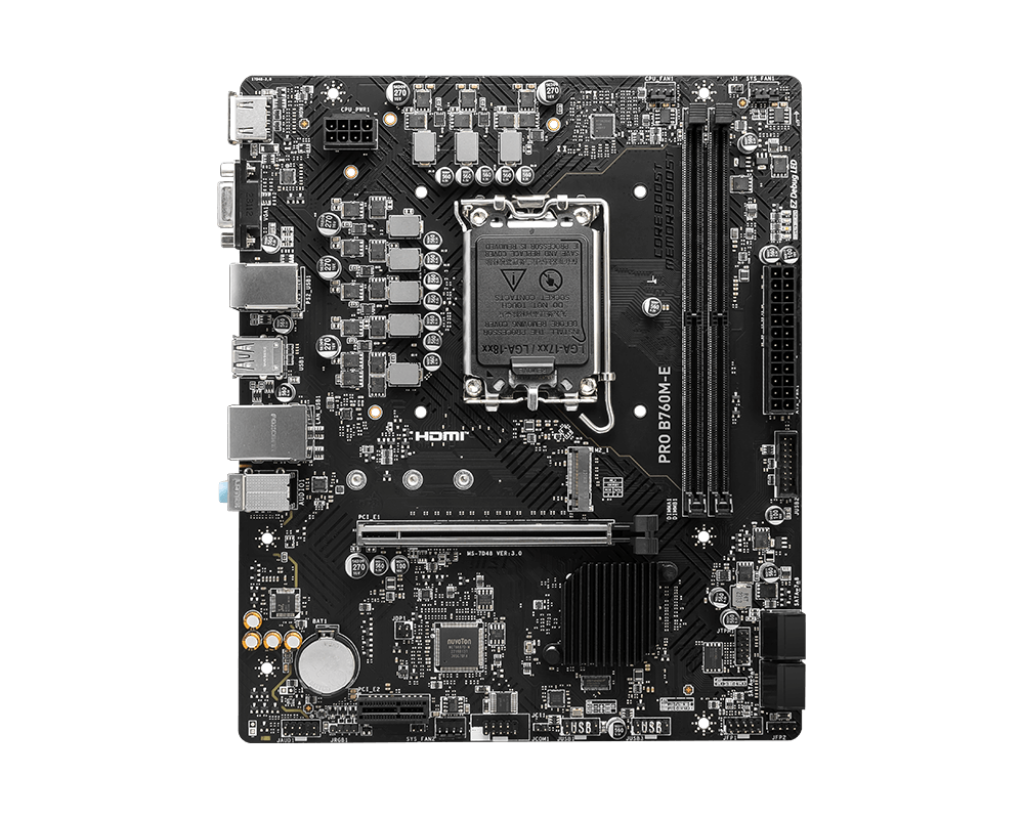 MSI PRO B760M-E DDR5 Micro-ATX LGA 1700 Motherboard