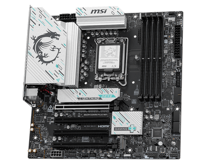 MSI B860M Gaming Plus WiFi Motherboard | Micro-ATX | Intel LGA 1851 Socket | B860 Chipset | DDR5 Memory Support | PCIe 5.0 | 2.5G LAN | Wi-Fi 6E | USB 20Gbps