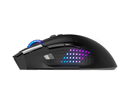 MSI VERSA PRO Wireless Gaming Mouse | Tri-Mode Connectivity (2.4G / Bluetooth / USB) | 26000 DPI Optical Sensor | 1000Hz Polling Rate | RGB Lighting | 15 Programmable Buttons | Ergonomic Design