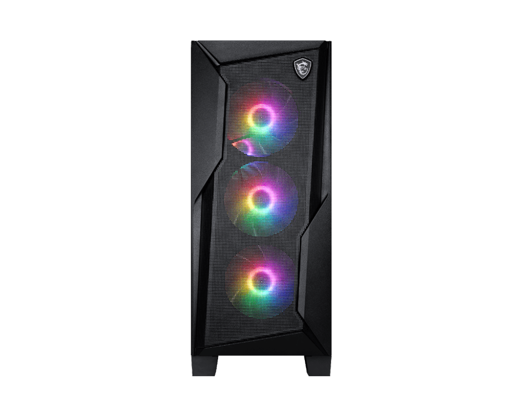MSI MAG FORGE 130A AIRFLOW Mid-Tower PC Case | High-Airflow Mesh Front | Tempered Glass Side Panel | 4 Pre-Installed Auto-RGB Fans | USB 5Gbps Front I/O | Supports ATX/Micro-ATX/Mini-ITX