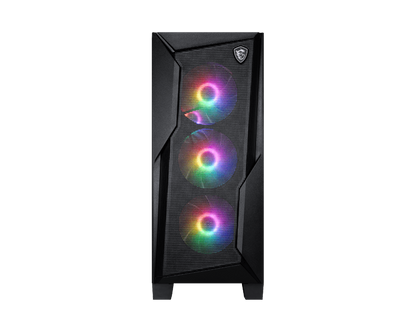 MSI MAG FORGE 130A AIRFLOW Mid-Tower PC Case | High-Airflow Mesh Front | Tempered Glass Side Panel | 4 Pre-Installed Auto-RGB Fans | USB 5Gbps Front I/O | Supports ATX/Micro-ATX/Mini-ITX