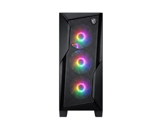 MSI MAG FORGE 130A AIRFLOW Mid-Tower PC Case | High-Airflow Mesh Front | Tempered Glass Side Panel | 4 Pre-Installed Auto-RGB Fans | USB 5Gbps Front I/O | Supports ATX/Micro-ATX/Mini-ITX