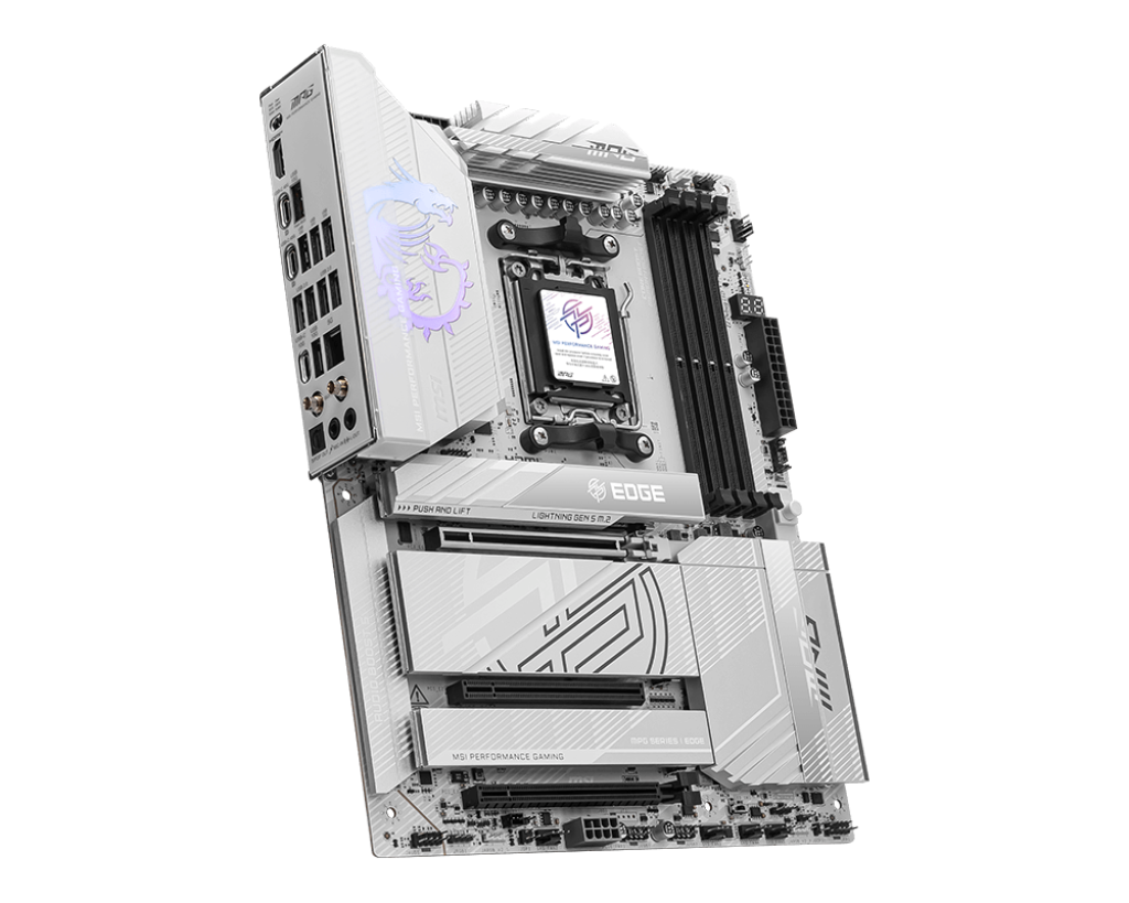 MSI MPG X870E EDGE TI WIFI ATX Motherboard | AM5 | AMD X870E | DDR5‑8400+ OC | PCIe 5.0 x16 | 4× M.2 Gen5 | Wi‑Fi 7 | 5G LAN | USB4 40 Gbps | Realtek ALC4080
