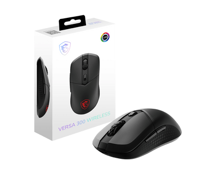 MSI VERSA 300 WIRELESS Gaming Mouse – 60g, 8000 DPI, 2.4GHz/Bluetooth/Wired, RGB, 50-Hour Battery