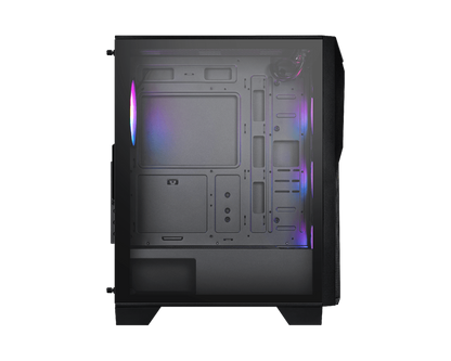 MSI MAG FORGE 130A AIRFLOW Mid-Tower PC Case | High-Airflow Mesh Front | Tempered Glass Side Panel | 4 Pre-Installed Auto-RGB Fans | USB 5Gbps Front I/O | Supports ATX/Micro-ATX/Mini-ITX
