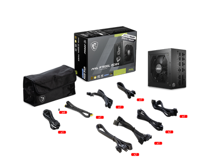 MSI MAG A750GL PCIE5 | ATX 3.1 / PCIe-5 750 W Full-Modular 80 PLUS Gold PSU | 450 W 16-Pin GPU Cable