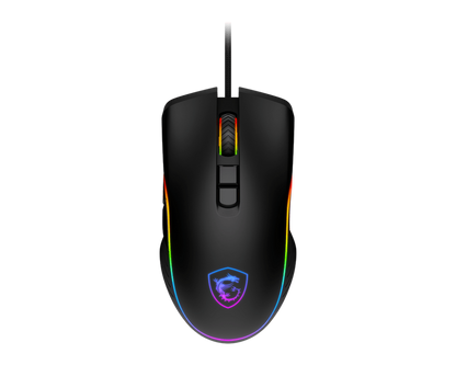 MSI FORGE GM300 Gaming Mouse – 7200 DPI, RGB Lighting, 7 Buttons, Symmetrical Design, 10M Click Durability